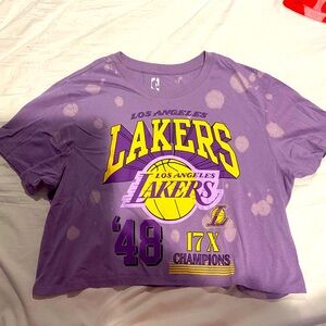NBA Women’s T-shirt cropped short sleeve graphic LA Lakers size Large